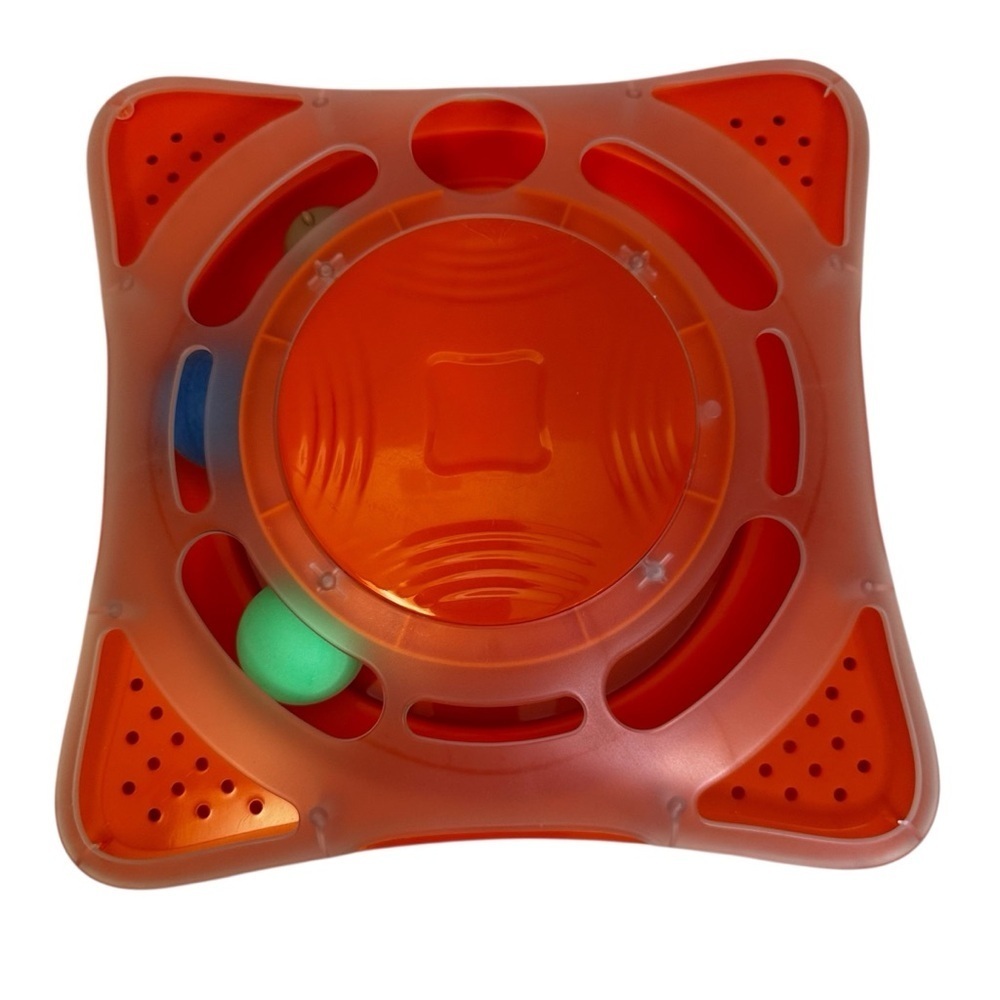 M-Pets Orbit Interactive Cat Toy Orange Auto Shutoff Battery Operated NWOT
